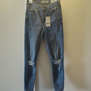 Topshop Light Blue Distressed Skinny Jeans